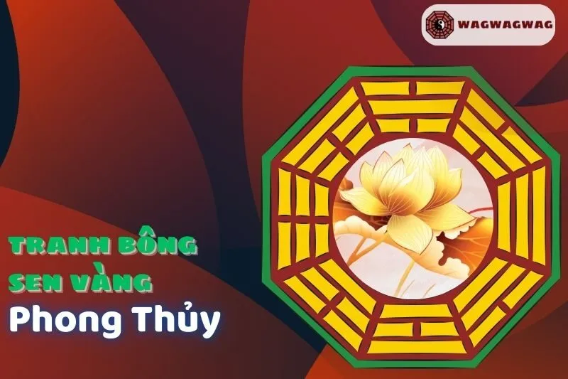 Ý nghĩa tranh bông sen vàng phong thủy và cách treo hợp mệnh