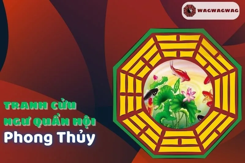 Ý nghĩa tranh Cửu Ngư Quần Hội phong thủy và cách đặt đúng